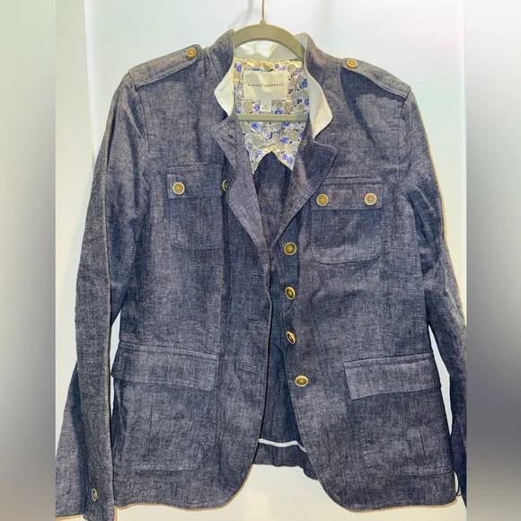 Banana Republic Linen Denim Blazer Jacket - Picture 4 of 10